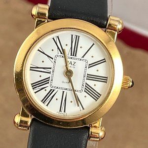 Vintage Jaz Paris Ladies French Designer Watch New Black Strap
